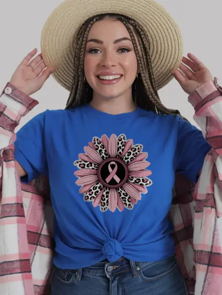 Pink Sunflower Breast Cancer Shirt – Stunning Floral Awareness Tee - Image 12