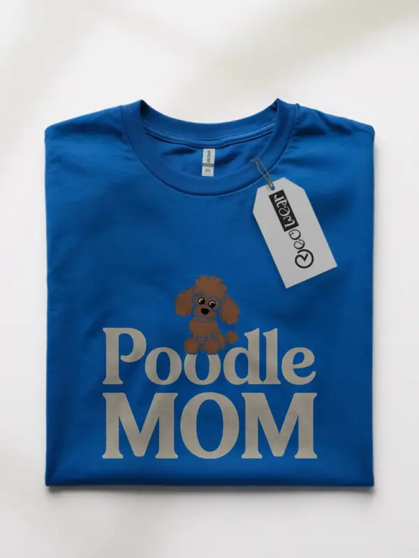 Royal Blue front view poodle mom shirt proud pet owner tee
