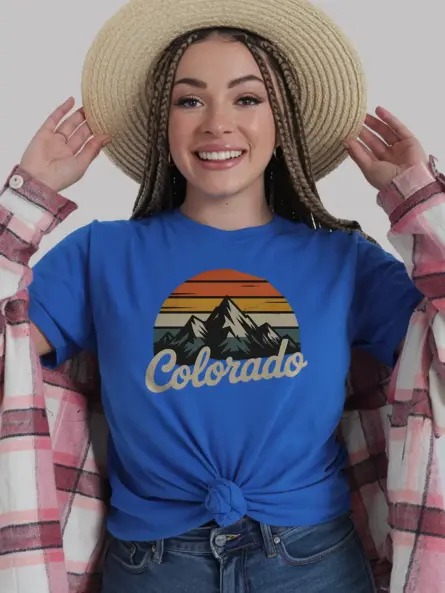 Retro Colorado Mountain T-Shirt for Outdoor Adventure Fans - Image 12
