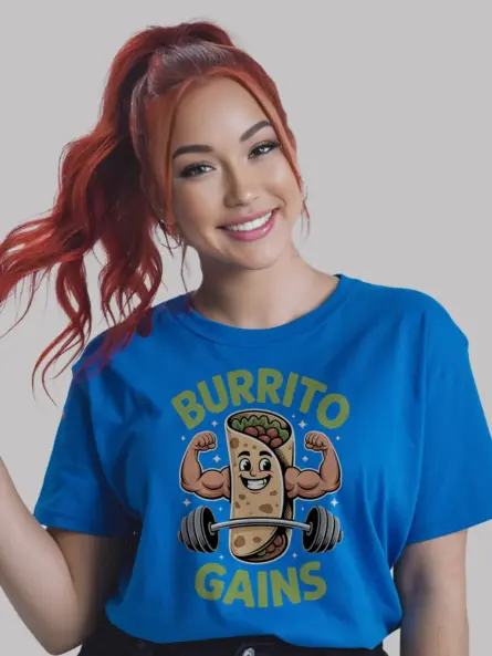 Funny Burrito Gym Shirt for Gains Lovers – Foodie Fitness Tee - Image 12