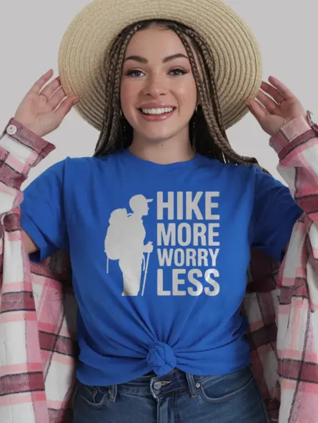 Hike More Worry Less T-Shirt for Outdoor Adventure Lovers - Image 12