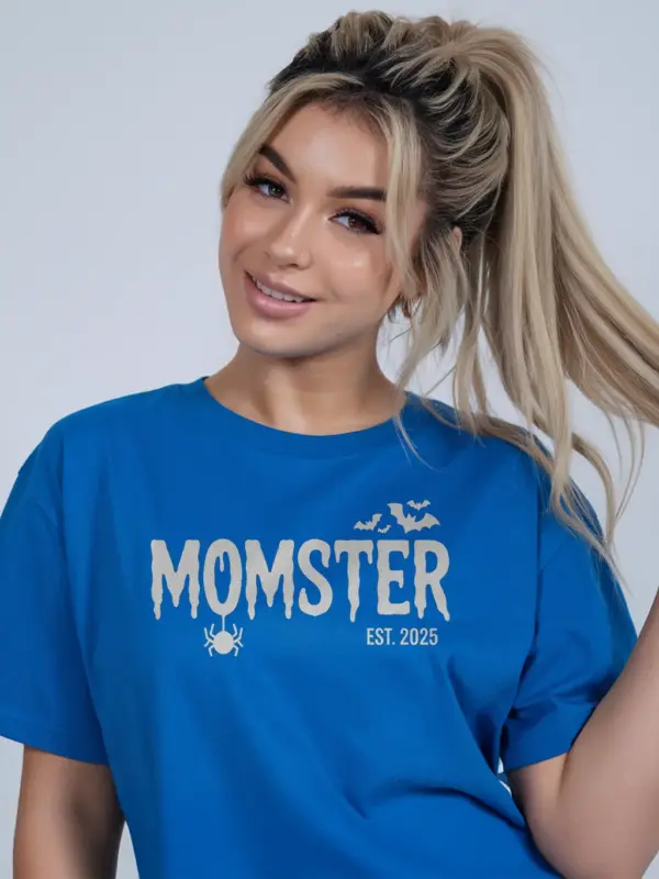 Royal blue momster-est 2025 t-shirt cute Halloween tee