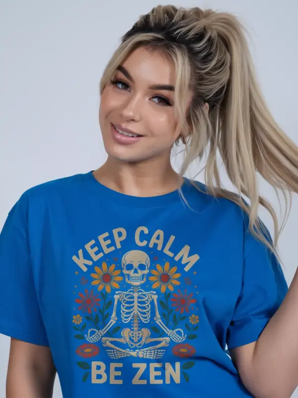 Royal Blue Skeleton Zen Design – zen skeleton t-shirt