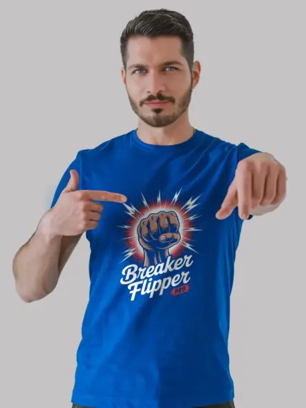Royal Blue Breaker Flipper Shirt – maintenance professional clothing, breaker flipper slogan
