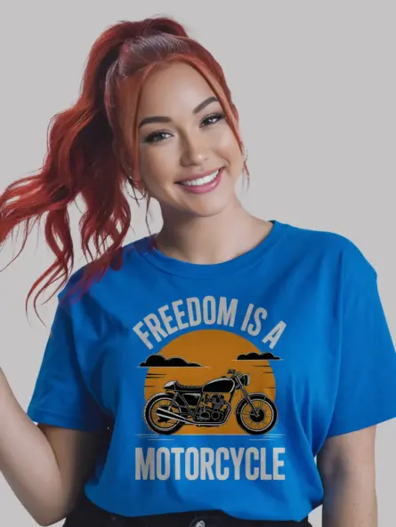 Vintage cafe racer shirt  – Bold Freedom Ride Graphic Tee - Image 12
