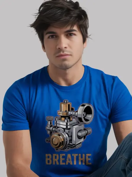 Bold Carburetor T-Shirt for Gearheads – BREATHE Mechanical Design - Image 12