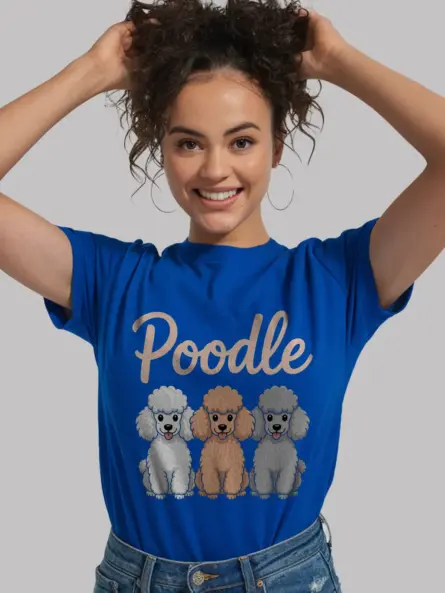 Cartoon Poodle T Shirt – Adorable Pastel Dog Lover Tee - Image 11