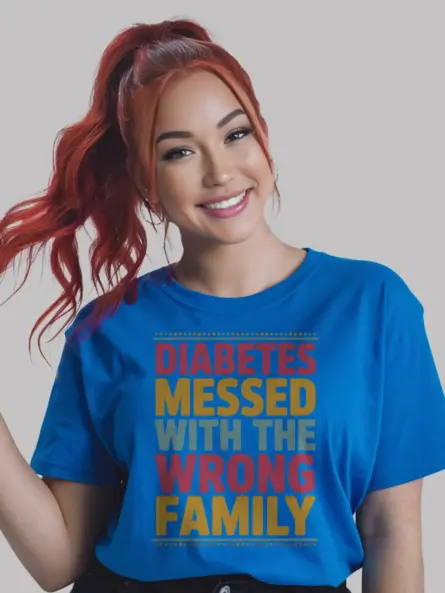 Diabetes Family Shirt – Bold Messed With The Wrong Family Awareness Tee - Image 12