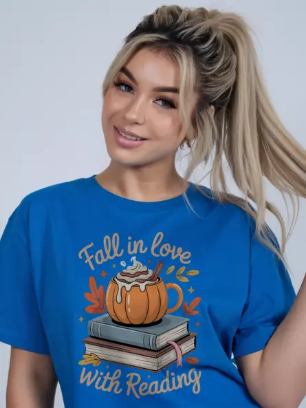 Fall Reading Shirt – Cozy Fall in Love with Reading Book Lover Tee - Image 12