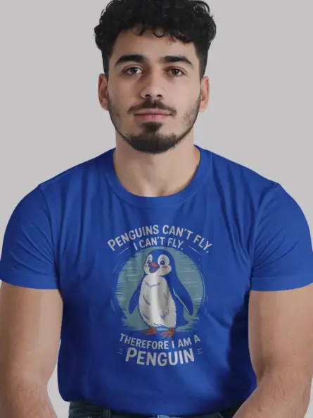 Funny Penguins Can’t Fly T-Shirt – Cute Cartoon Penguin Graphic Tee - Image 12