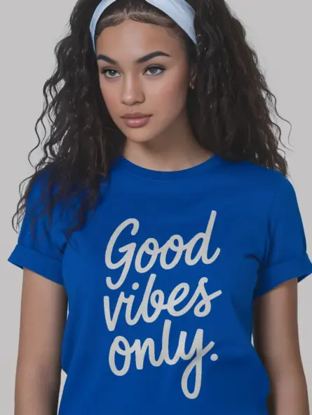 Good Vibes Only T-Shirt – Minimalist Yoga Era Affirmation Tee - Image 12