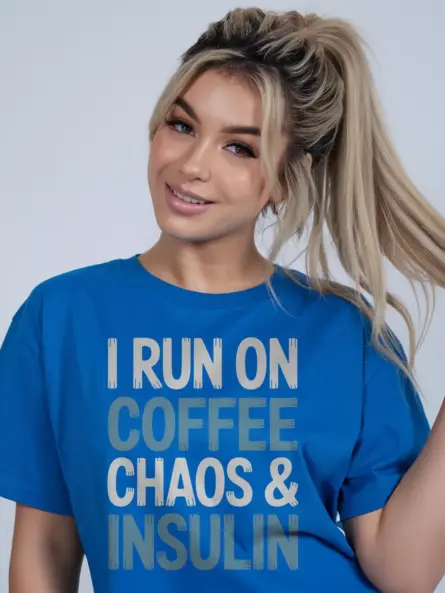 I Run on Coffee and Insulin Shirt – Funny Diabetes Awareness Graphic Tee - Image 3
