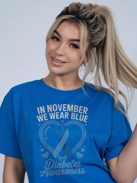 Empowering In November We Wear Blue Shirt – Diabetes Tee - Image 3