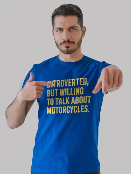 Bold Introvert Motorcycle T-Shirt – Vintage Humor for Bikers - Image 12