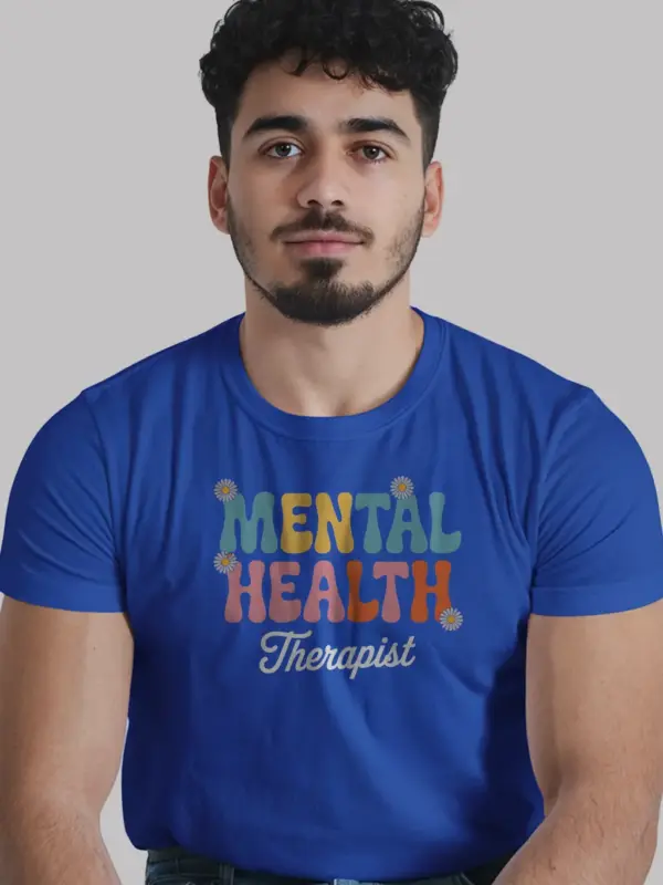 Royal Blue Shirt Front View – psychology t-shirt for mental health pros