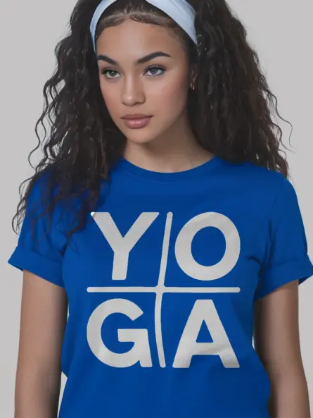 Minimalist Yoga Shirt – Bold Grid Logo Tee for Wellness Brands - Image 12