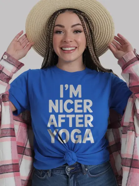 Nicer After Yoga Shirt – Funny Minimalist Self-Care Tee - Image 12