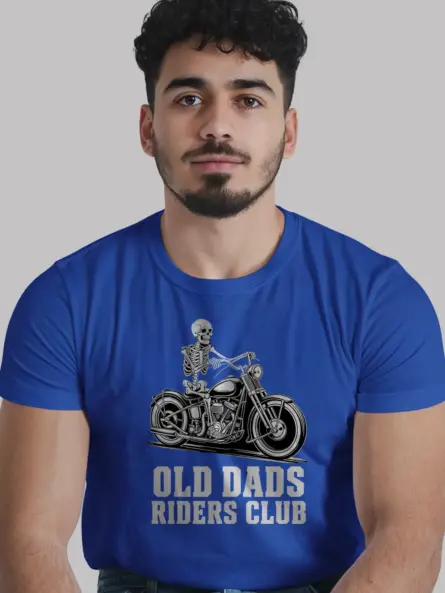Legendary Old Biker T-Shirt – Skeleton Chopper Dad Riders Club Graphic - Image 12