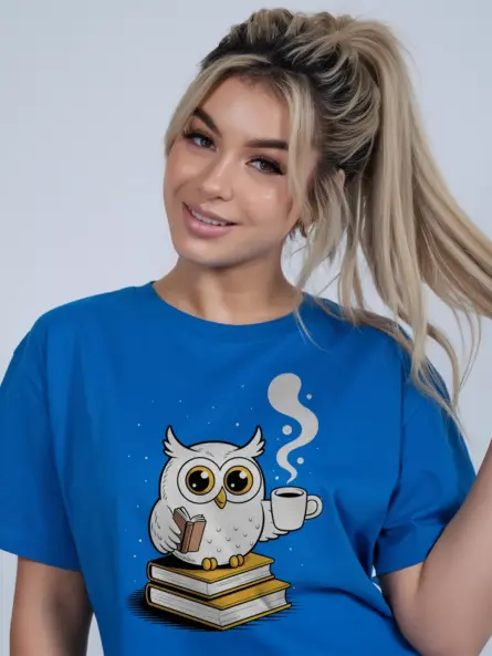 Owl Reading Shirt – Enchanting Graphic Tee for Night Book Lovers - Image 12