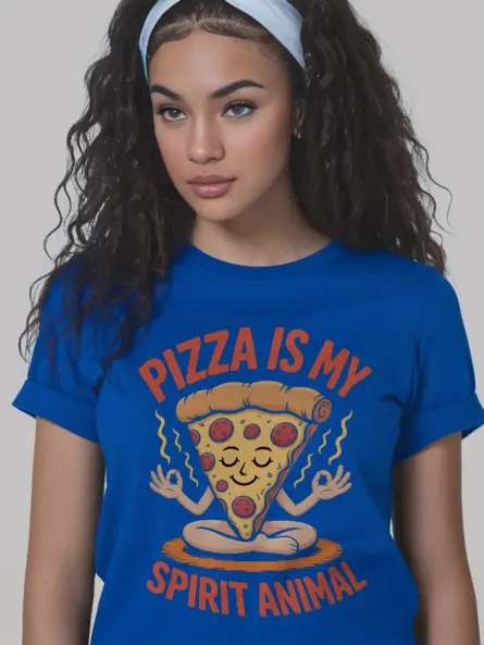 Funny Pizza Is My Spirit Animal Shirt – Quirky Zen Tee for Foodies - Image 12