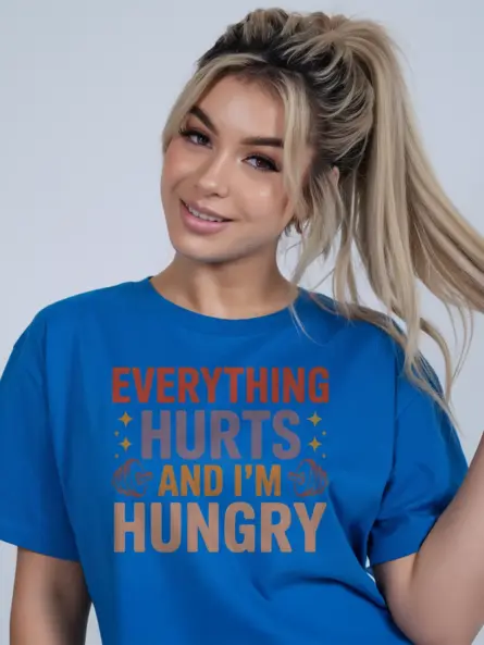 Retro Gym Motivation T-Shirt – Everything Hurts and I’m Hungry - Image 11