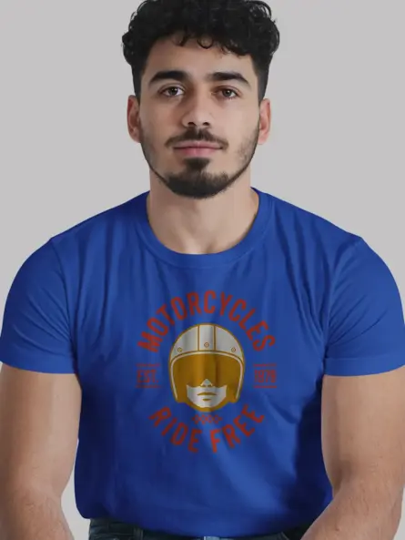 Ride Free T-Shirt – Vintage Motorcycle Helmet Graphic Tee - Image 12