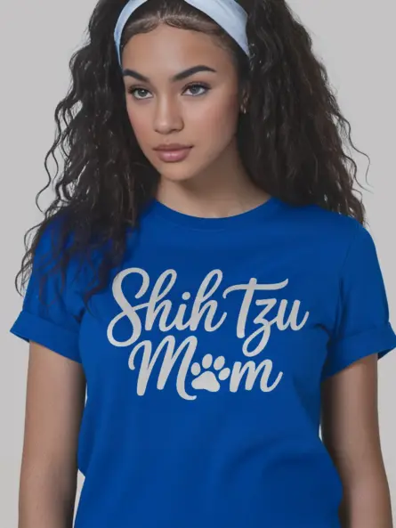 Shih Tzu Mom Shirt – Minimalist Paw Print Tee for Dog Lovers - Image 12
