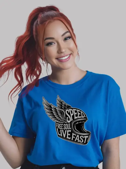 Legendary Winged Motorcycle Helmet T-Shirt – Live Fast Free Soul - Image 12