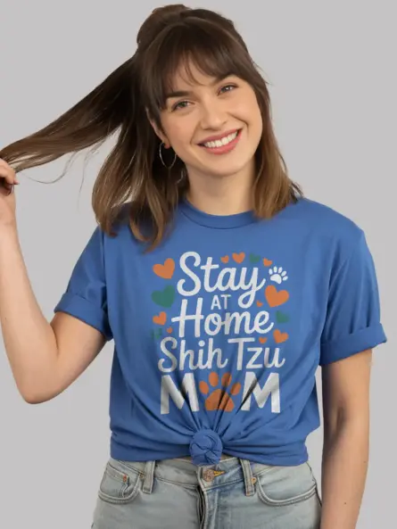 Stay at Home Dog Mom Shirt – Cute Shih Tzu Gift Tee for Pet Lovers - Image 11