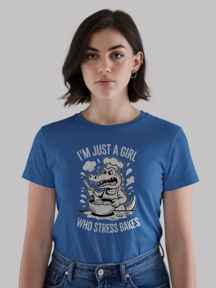Funny Stress Baking Shirt for Women – Cute Alligator Cartoon Tee - Image 12