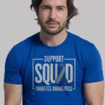 royal blue support squad diabetes shirt front view team support tee
