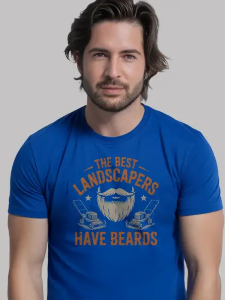 Landscaper T Shirt – Funny Beard Lawn Mowing Graphic Tee for Men - Image 12