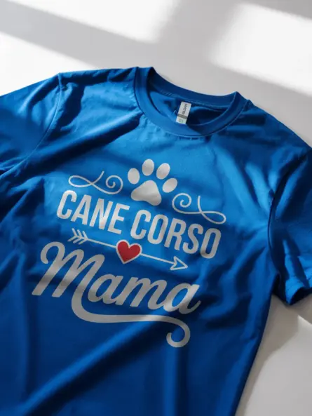 Cane Corso Mama Shirt – Minimalist Dog Mom Tee with Heart Print - Image 12