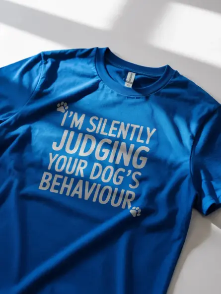 Witty Sarcastic Dog T-Shirt – Silently Judging Design for UK Dog Lovers - Image 2