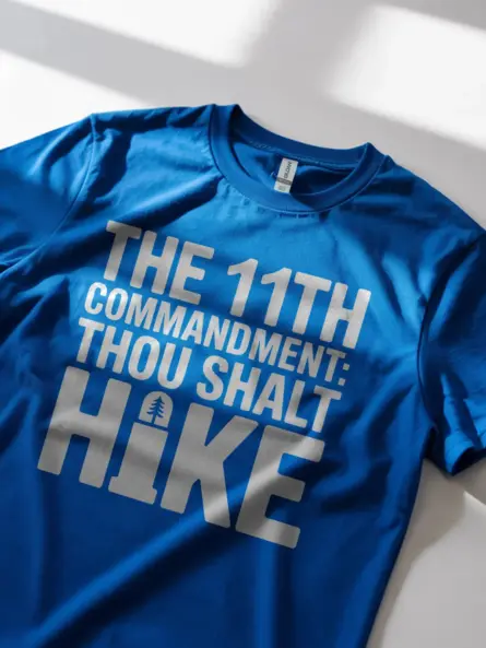 11th Commandment Hiking Shirt – Bold Thou Shalt Hike Graphic Tee - Image 11