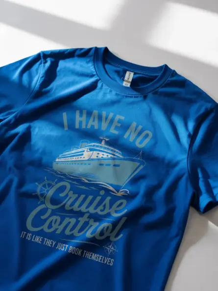 Royal Blue Shirt I Have No Cruise Control Funny Cruise Shirt for Travelers Lifestyle Shot