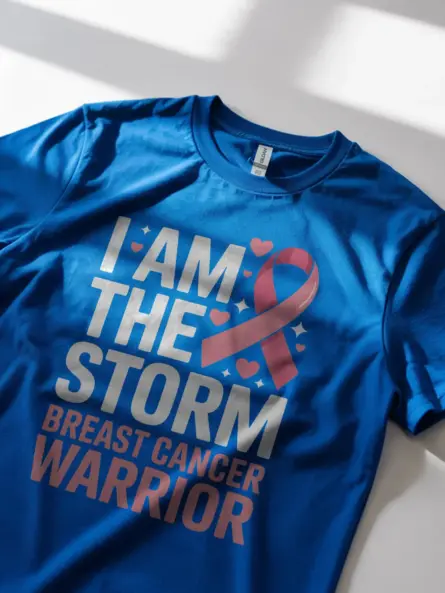 Bold Breast Cancer Warrior Shirt – I Am the Storm Statement Tee - Image 12