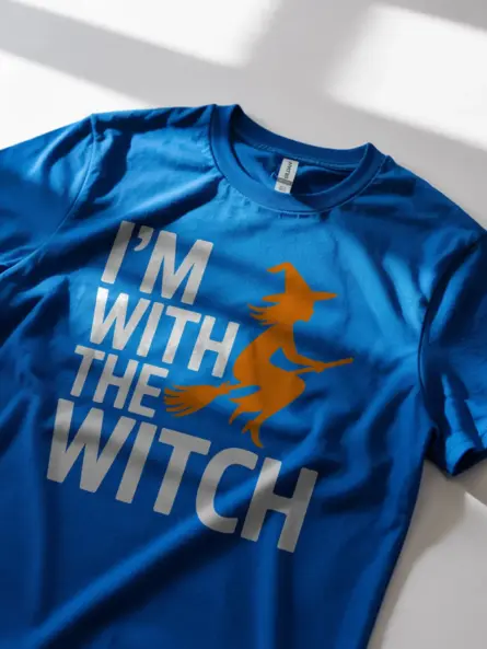 I'm With The Witch Halloween Couple T-Shirt - Image 5