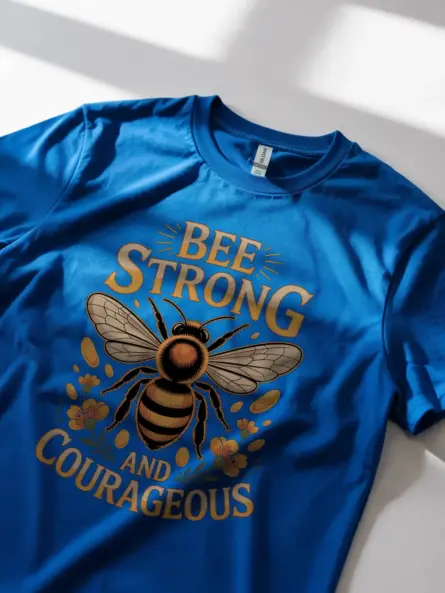 Bee Strong T-Shirt – Motivational Vintage Graphic for Women - Image 10