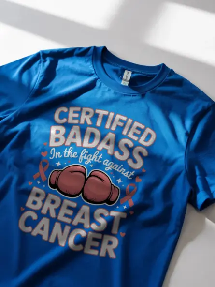 Certified Badass Breast Cancer Fighter Shirt – Bold Awareness Tee - Image 12