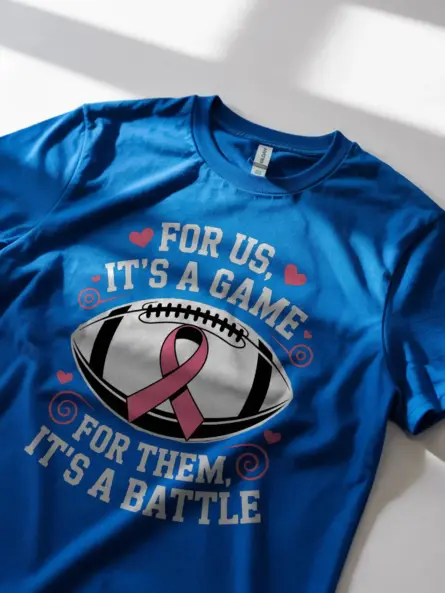Bold Breast Cancer Football Shirt – Game Day Awareness Tee - Image 12
