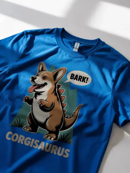 Vintage Corgi Dinosaur Shirt – Funny “Bark Corgisaurus” Graphic Tee - Image 8