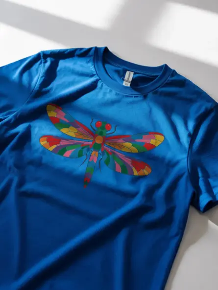 Striking Dragonfly T-Shirt with Rainbow Wings – Nature Lover Gift - Image 11