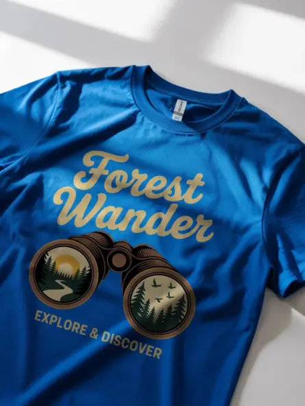 Forest Adventure T-Shirt – Explore & Discover Retro Binoculars Design - Image 11