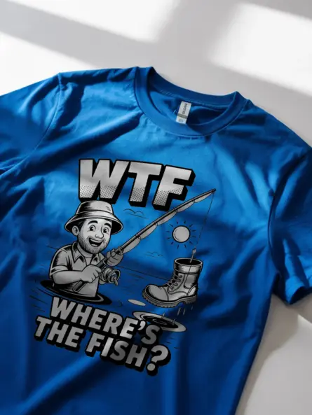WTF Funny Fishing Shirt – Retro Comic Tee for Anglers Who Love Humor - Image 12