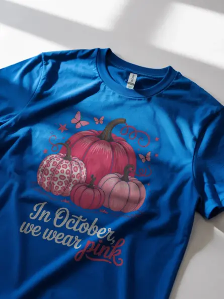 Chic In October We Wear Pink T-Shirt – Breast Cancer Awareness Top - Image 12