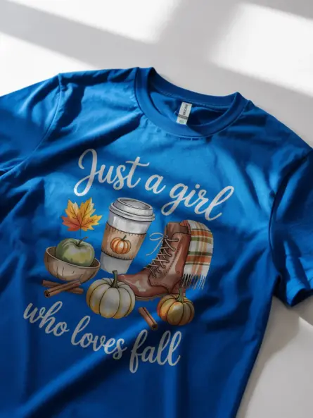Just a Girl Who Loves Fall t-Shirt – Cozy Watercolor Autumn Tee - Image 11