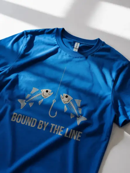 Bold Minimalist Fishing T Shirt – Bound by the Line Tee - Image 11