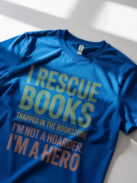 Rescue Books Shirt – Funny Vintage Tee for Book Hoarders & Heroes - Image 11