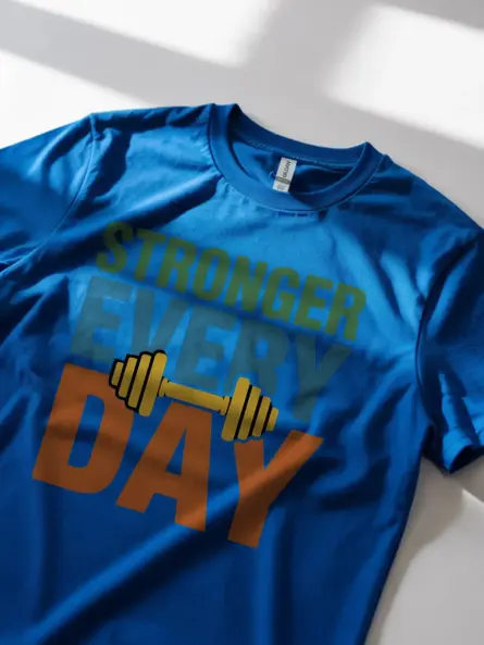Empowering Strength Training T-Shirt – Stronger Every Day Dumbbell Tee - Image 11